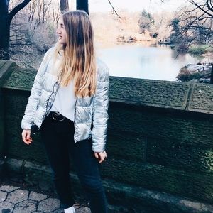 Metallic Puffer Coat